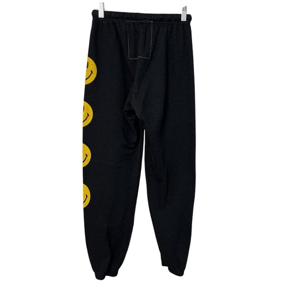 Aviator Nation Smiley Face Fleece Jogger Sweatpants Charcoal Grey Small Cozy - Picture 4 of 4